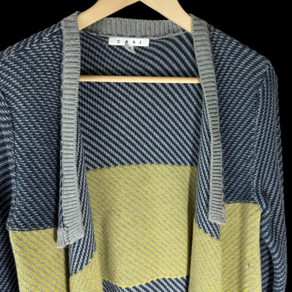 Cabi Waterfall Color Block Open Front Cardigan Sz… - image 5